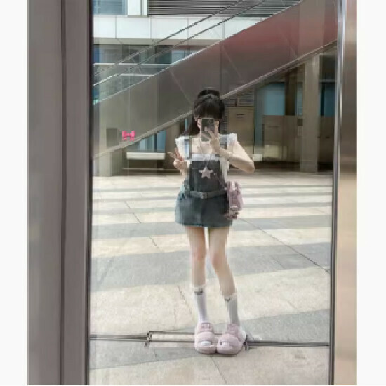 熱賣背帶連衣裙【淺藍色】（高質量）【S-XL】（下單後請聯絡客服確認發貨尺碼）