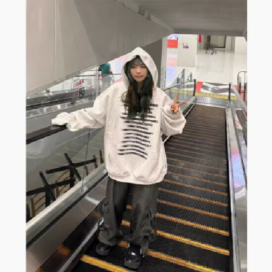 熱賣連帽衛衣【白灰色】（加絨）【M-2XL】（下單後請聯絡客服確認發貨尺碼）