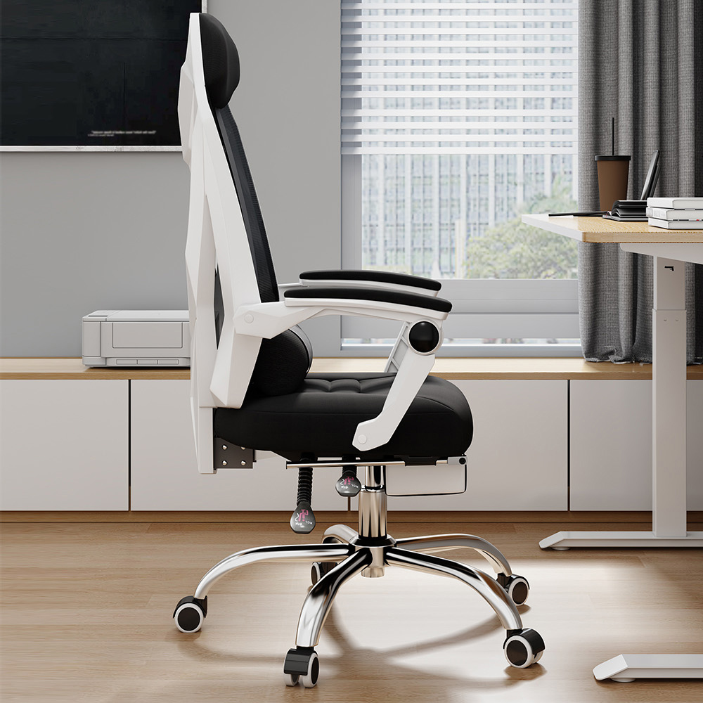 【AOTTO】一體成形可擱腳調節透氣網布電腦椅(KOC-02F)