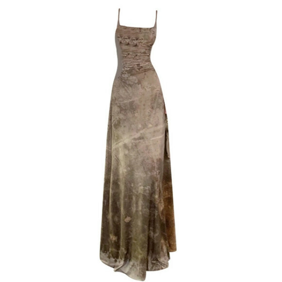 Hot selling long suspender dress [gray apricot] sizes [S-L] [please contact customer service to confirm the delivery size after placing the order]