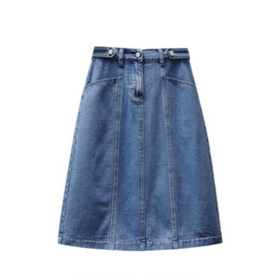 Hot selling A-line denim skirt [dark blue] [XL-5XL size] (please contact customer service to confirm the delivery size after placing the order)
