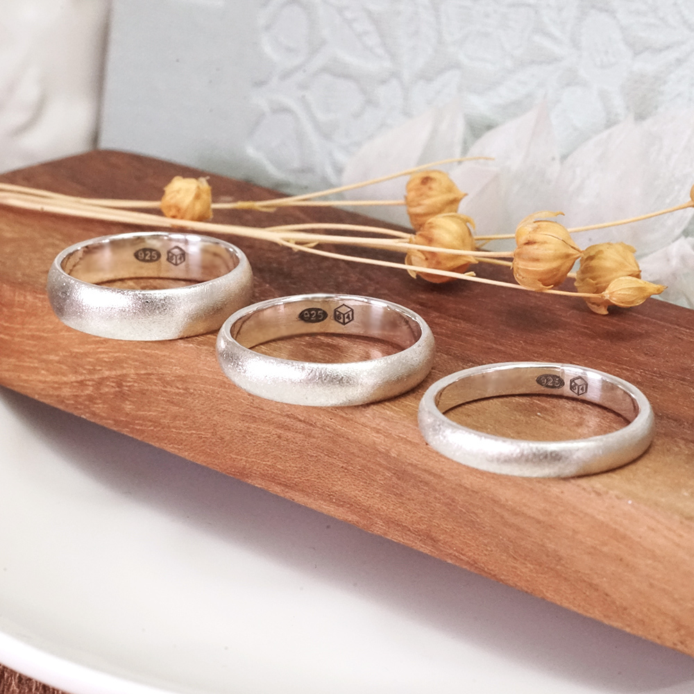 質感銀戒 圓弧霧面設計 925純銀戒指 刻字戒指 客製化訂製 男戒 女戒 中性戒指