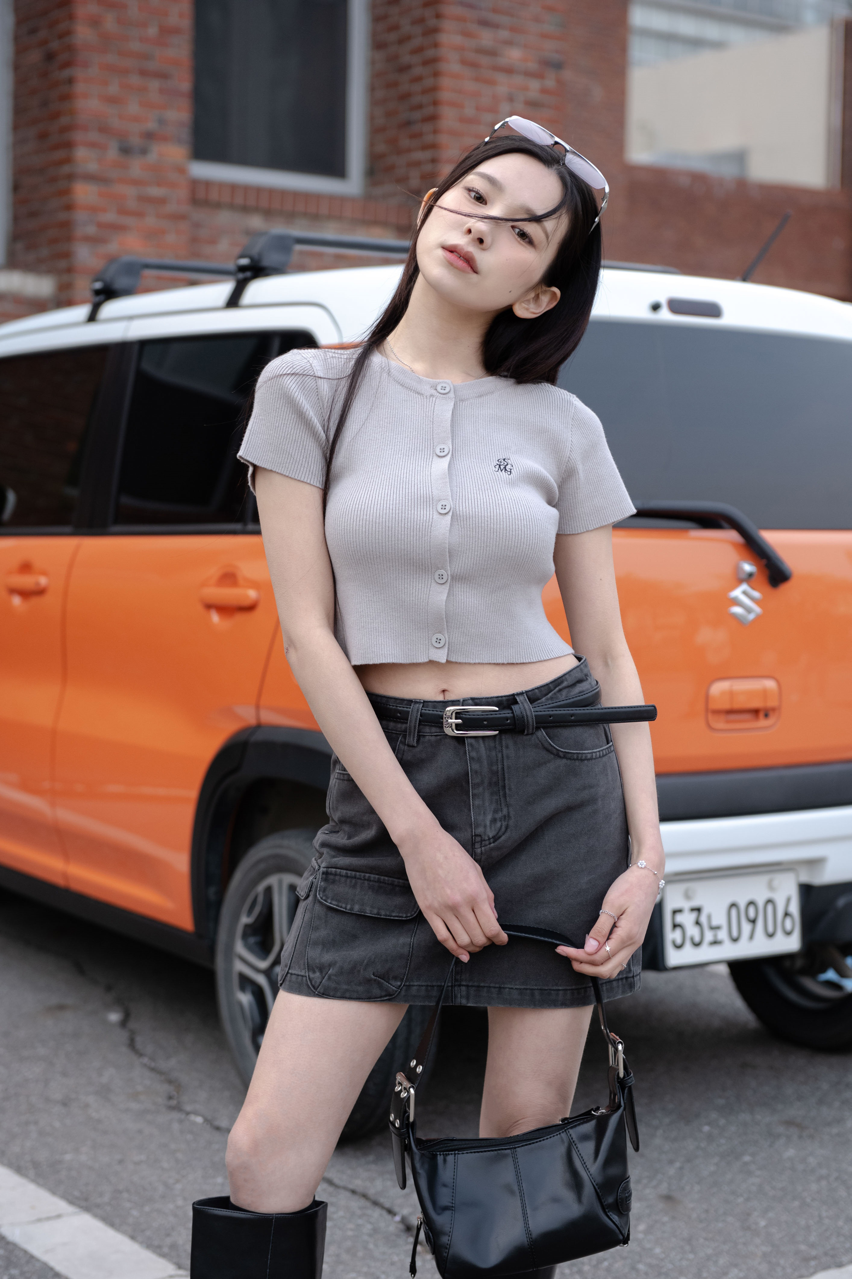 SIMON MADE GC-2408 小刺繡 針織 圓領 開襟衫