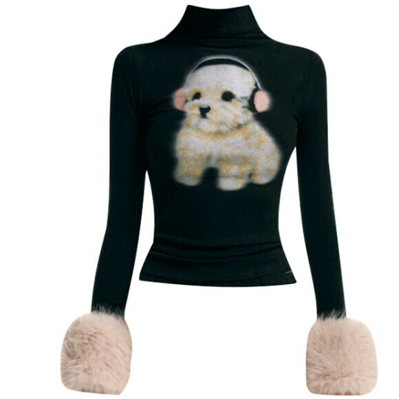 Hot selling knitted bottoming shirt [Black] Sizes [S-M] [Please contact customer service to confirm the delivery size after placing the order]