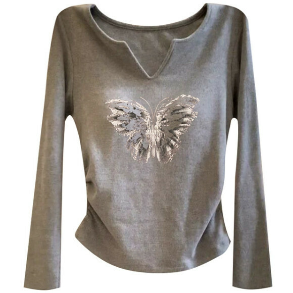 Hot selling long-sleeved T-shirt [grey] sizes [S-L] [please contact customer service to confirm the delivery size after placing the order]