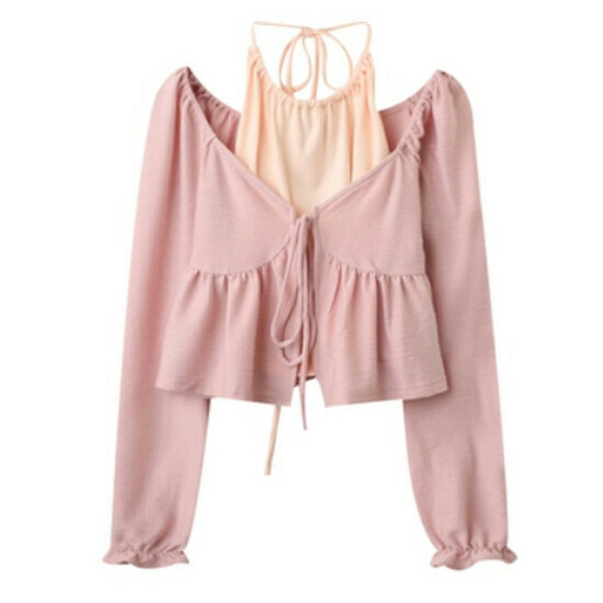 Hot Selling Vest + Long Sleeve Tie Set [Light Pink] [One Size Fits All]