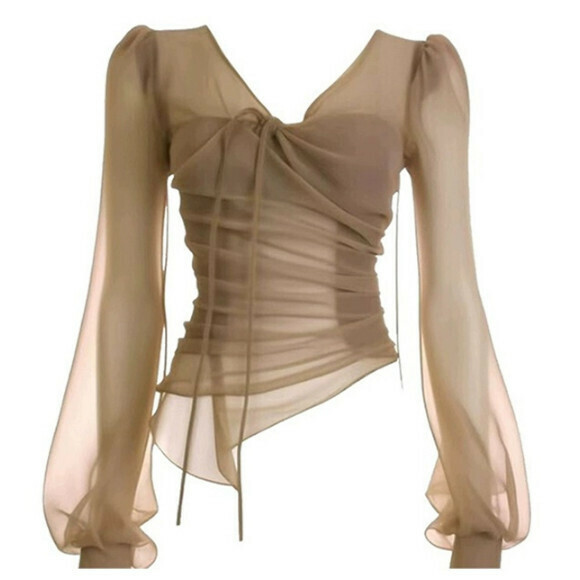 Hot selling French retro mesh top [picture color] size [S size - L size] [please contact customer service to confirm the delivery size after placing the order]