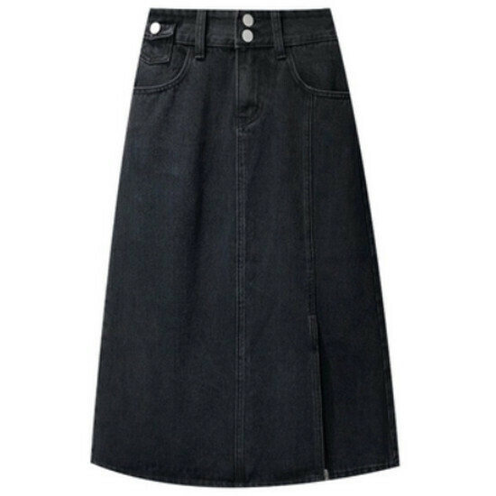 熱賣開叉牛仔半身裙【黑色(薄款)】【M-4XL碼】（下單後請聯絡客服確認發貨尺碼）