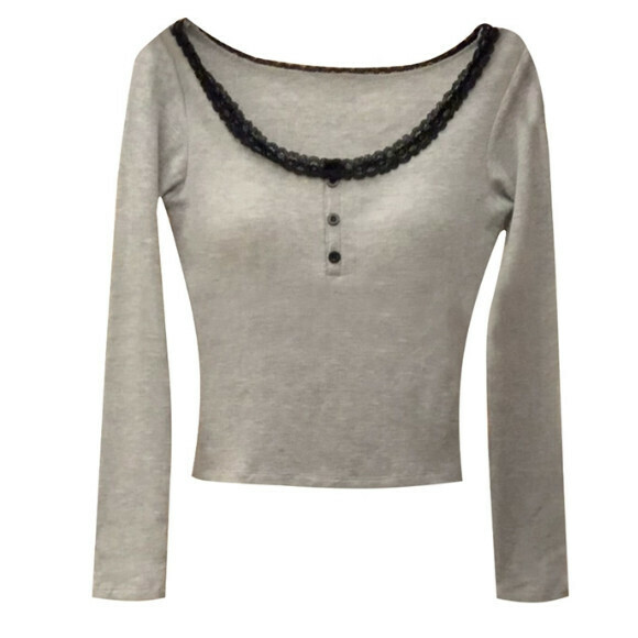 Hot Selling Long Sleeve Bottoming Women's T-Shirt [Gray] Sizes [S-L] [Please contact customer service to confirm the delivery size after placing the order]