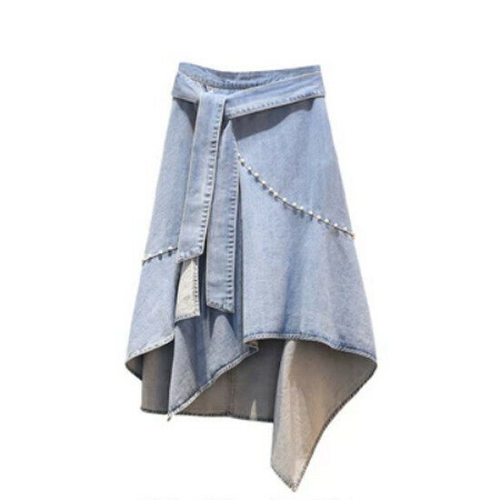 熱賣不規則牛仔半身裙【藍色】【M-4XL碼】（下單後請聯絡客服確認發貨尺碼）