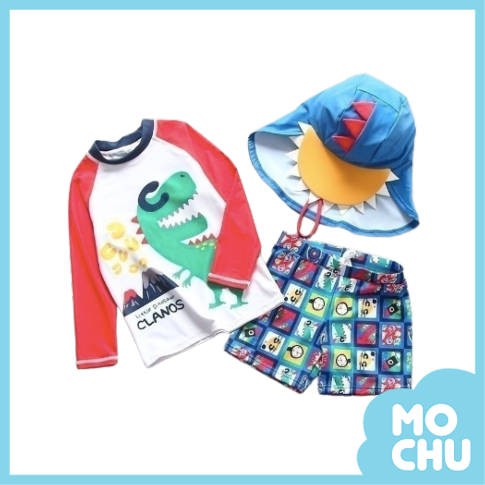 火山恐龍分體泳裝(送防曬帽)