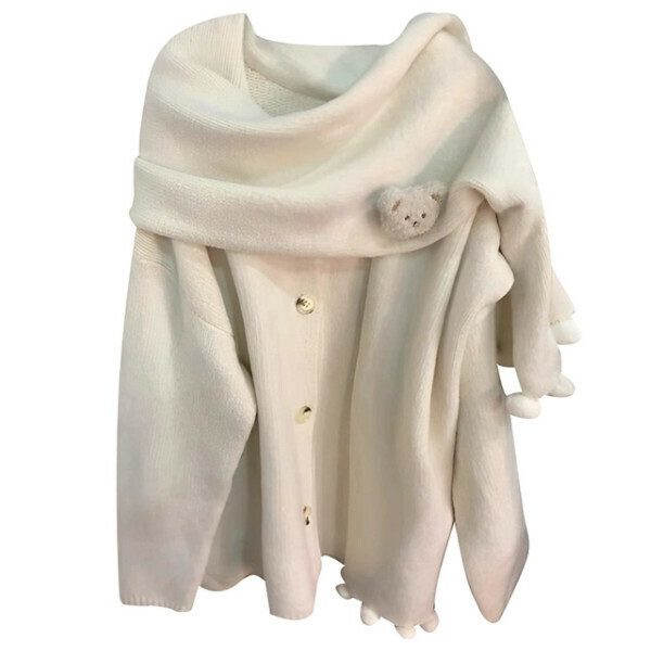 Hot selling knitted cardigan jacket [off-white] sizes [S to L] [please contact customer service to confirm the delivery size after placing the order]