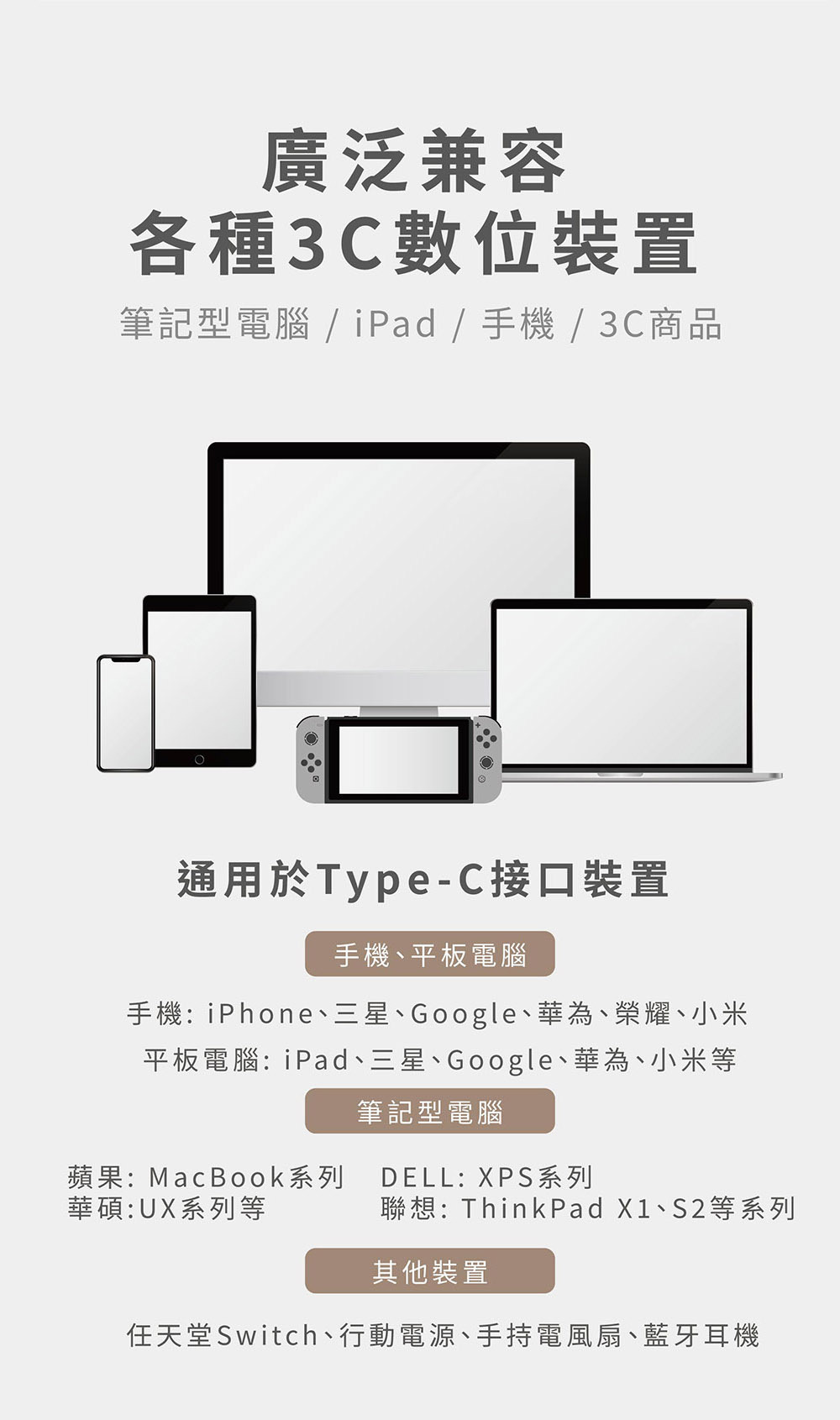 適用各種3C裝置