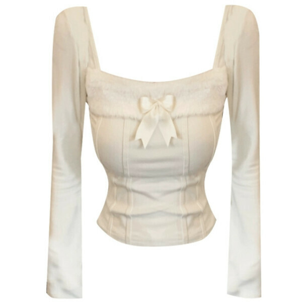 Hot Selling Collarbone Top [Apricot Color] Sizes [S-M] [Please contact customer service to confirm the delivery size after placing the order]