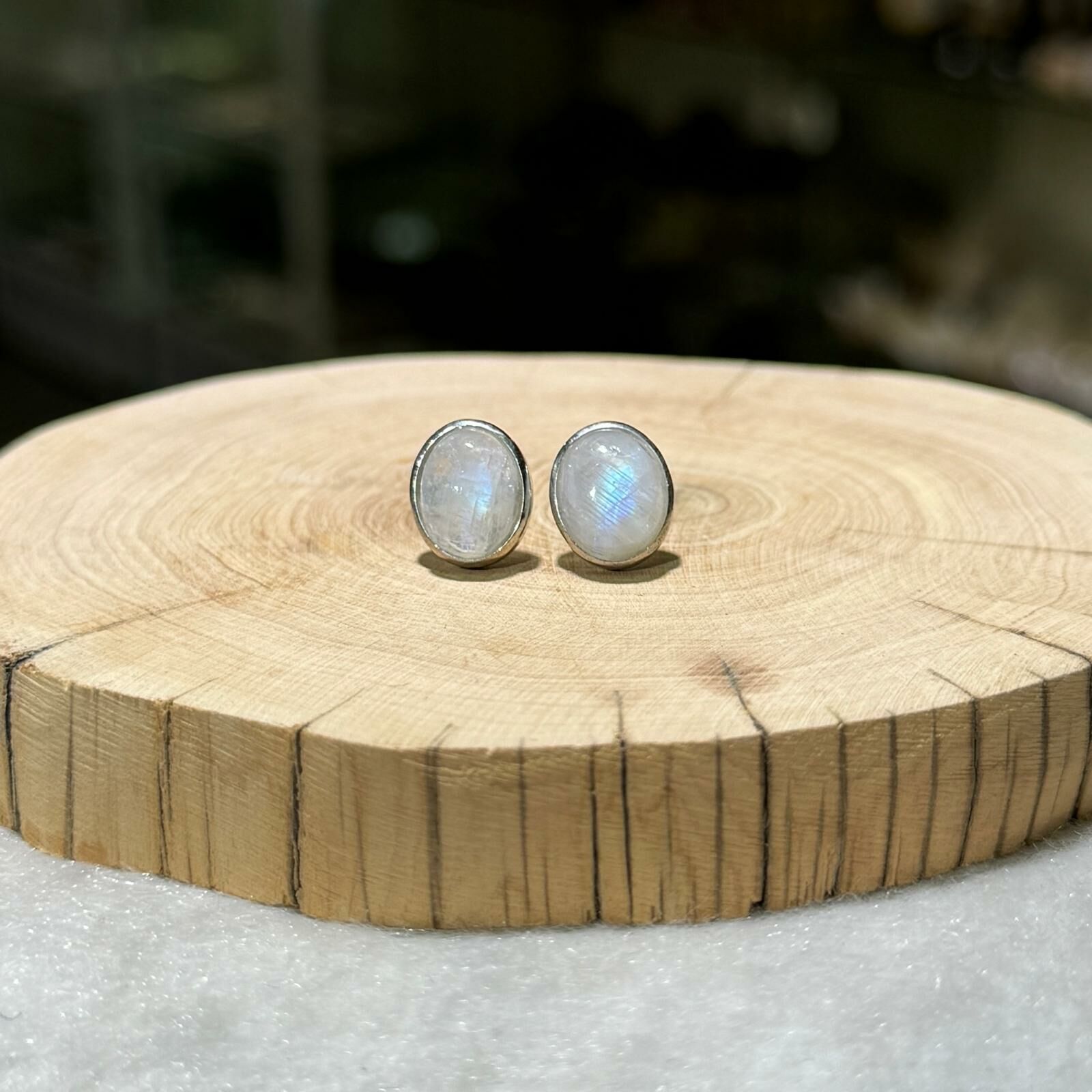 月亮石 耳環