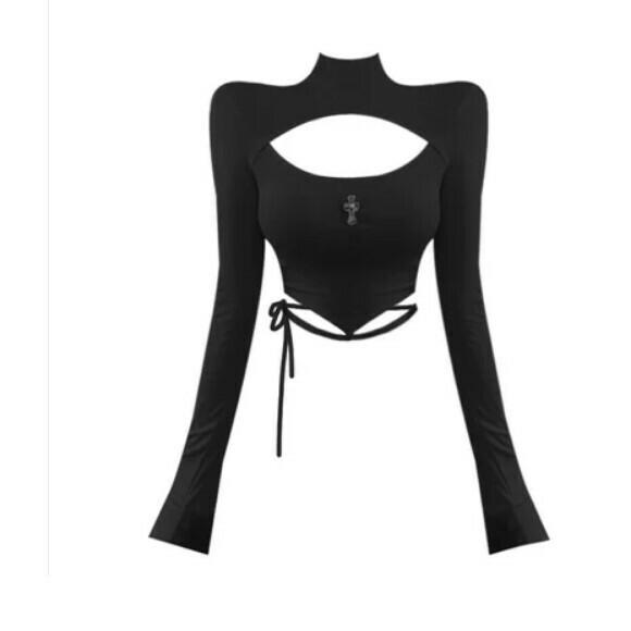 Hot selling hollow T-shirt [black] size [one size fits all]