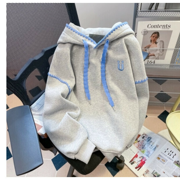 熱賣刺繡連帽衛衣【灰色】尺碼【M碼—2XL碼】【下單後請聯絡客服確認發貨尺碼】