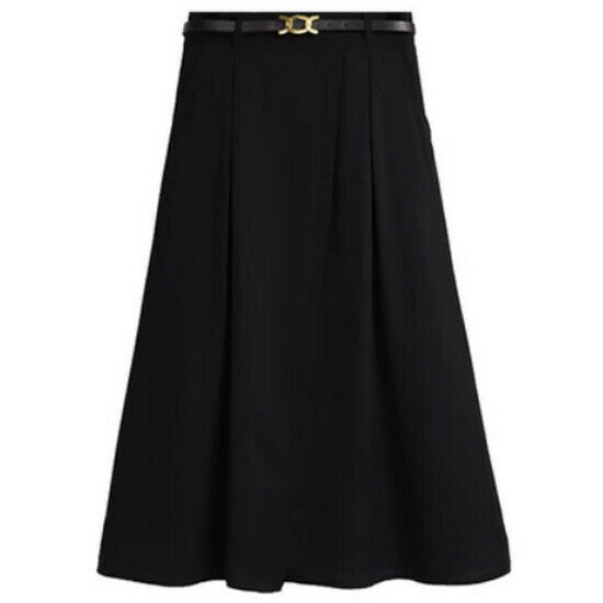 Hot selling commuter high-waisted skirt [Black (excluding belt)] [L-4XL size] (please contact customer service to confirm the delivery size after placing the order)