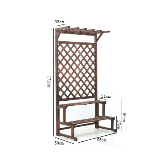 Popular fir solid wood furniture, outdoor flower stand, entrance screen, potted plant pergola [96x50x172cm] original color