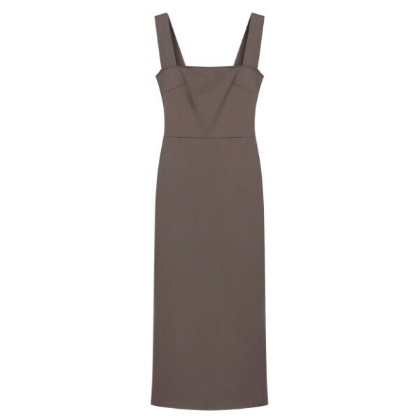 Hot selling suspender slit long skirt (milk coffee) (XS-L size) (contact customer service after placing the order to confirm the delivery size)