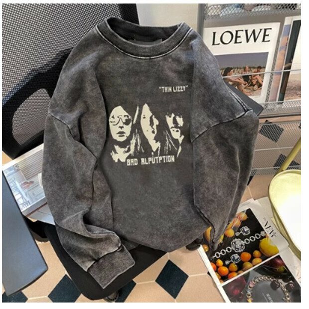 Hot selling couple's loose sweatshirt [black thin] size [M size - 2XL size] [please contact customer service to confirm the delivery size after placing the order]