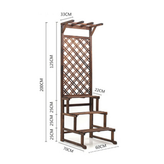 Popular fir solid wood furniture, outdoor flower stand, entrance screen, potted plant pergola [60x70x200cm] original color