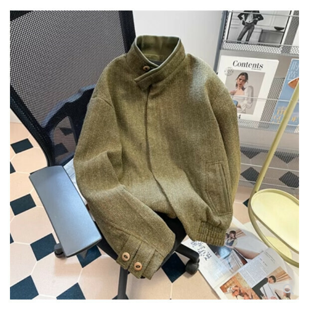Hot selling woolen jacket [olive green] size [M size - 2XL size] [please contact customer service to confirm the delivery size after placing the order]