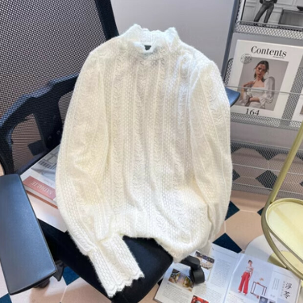 Hot selling lace shirt [off-white] sizes [M-2XL] [please contact customer service to confirm the delivery size after placing the order]