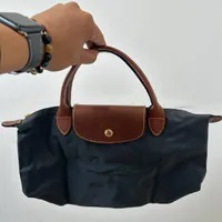 [S] LONGCHAMP LE PLIAGE CLUB TOP HANDLE BAG,GUN METAL, L1621089300 (SLC239)