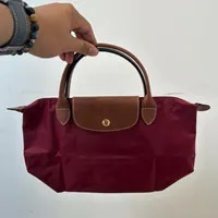 [S] LONGCHAMP LE PLIAGE CLUB TOP HANDLE BAG,GARNET RED, L1621089OBC87 (SLC242)