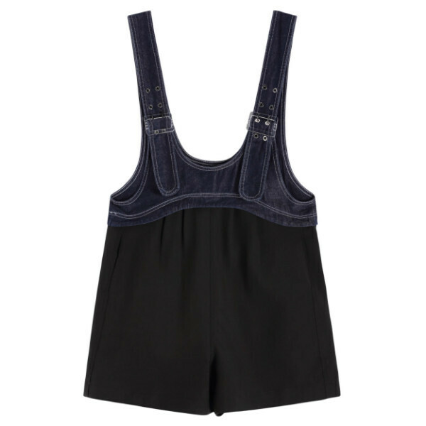 Hot selling denim bib shorts (black) (S-L sizes) (contact customer service after placing order to confirm delivery size)