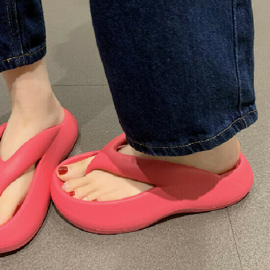 熱賣夾腳涼拖鞋【玫紅色】【36-41碼】(下單後請聯絡客服確認發貨尺碼)