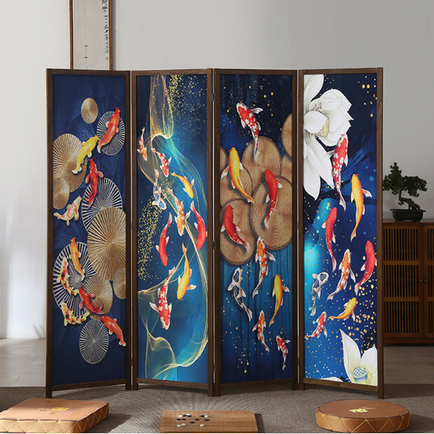 Popular wood furniture (4 pieces in total) Office screen, entrance partition, living room screen [Pattern 2] 4 pieces in total, 180x50cmx4 pieces