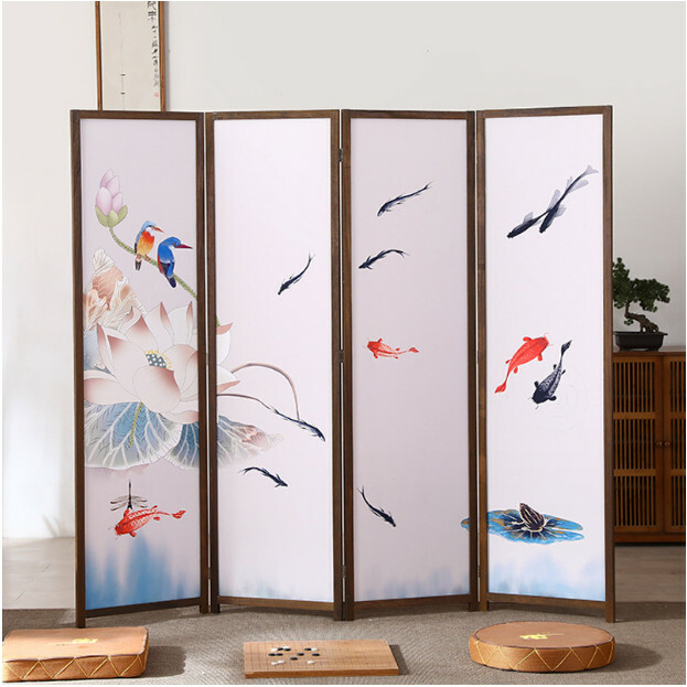 Popular wood furniture (4 pieces in total) Office screen, entrance hall partition, living room screen [Pattern 5] 4 pieces in total, 180x50cmx4 pieces