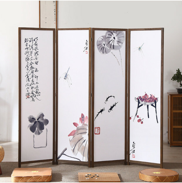 Popular wood furniture (4 pieces in total) Office screen, entrance hall partition, living room screen [Pattern 8] 4 pieces in total, 180x50cmx4 pieces