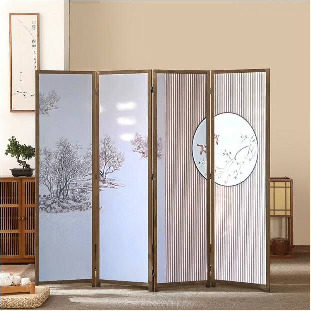Popular wood furniture (4 pieces in total) Office screen, entrance partition, living room screen [Pattern 10] 4 pieces in total, 180x50cmx4 pieces