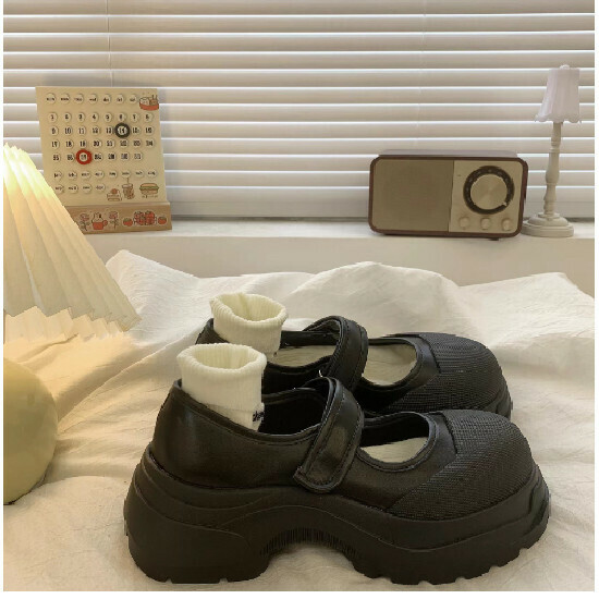 熱賣厚底小皮鞋【黑色】【35-40碼】(下單後請聯絡客服確認發貨尺碼)