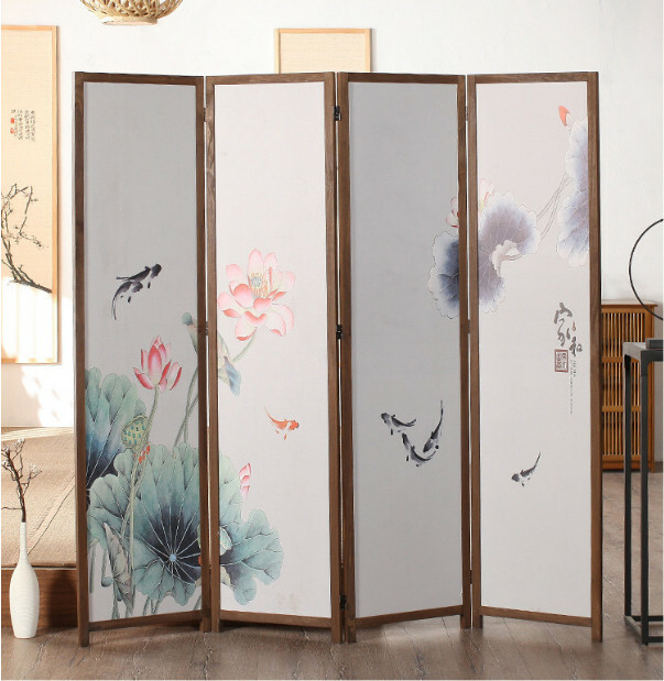 Popular wood furniture (4 pieces in total) Office screen, entrance hall partition, living room screen [Pattern 25] 4 pieces in total, 180x50cmx4 pieces