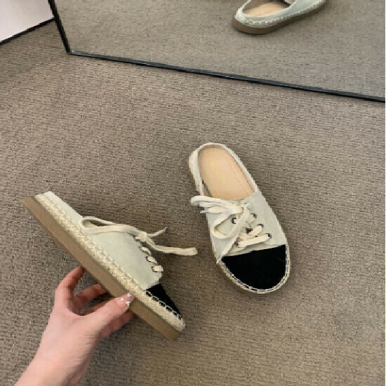 Hot selling small fragrant half slippers [off-white] [size 35-40] (please contact customer service to confirm the delivery size after placing the order)