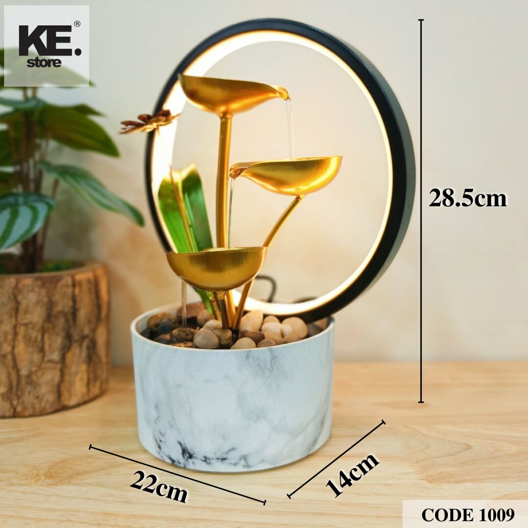 INDOOR WATER FOUNTAIN/RING LIGHT TABLETOP CODE 1009