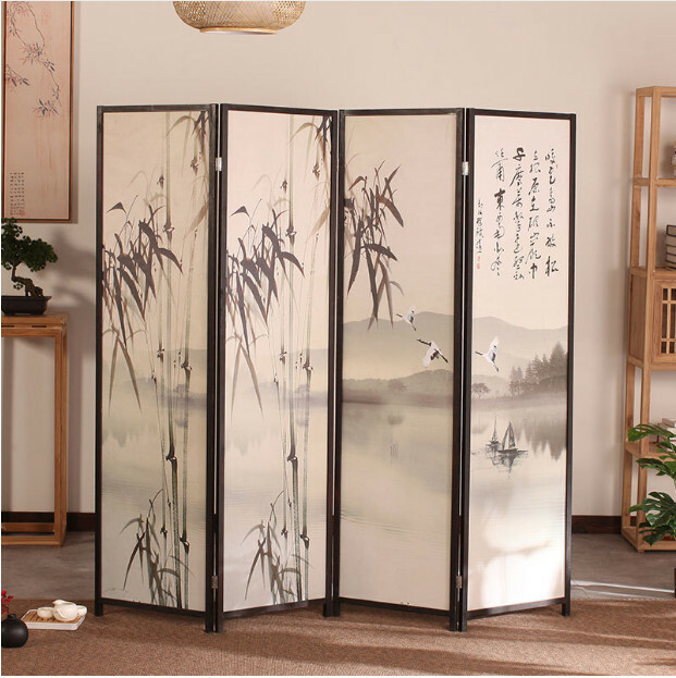 Popular wood furniture (4 pieces in total) Office screen, entrance hall partition, living room screen [Pattern 29] 4 pieces in total, 180x50cmx4 pieces