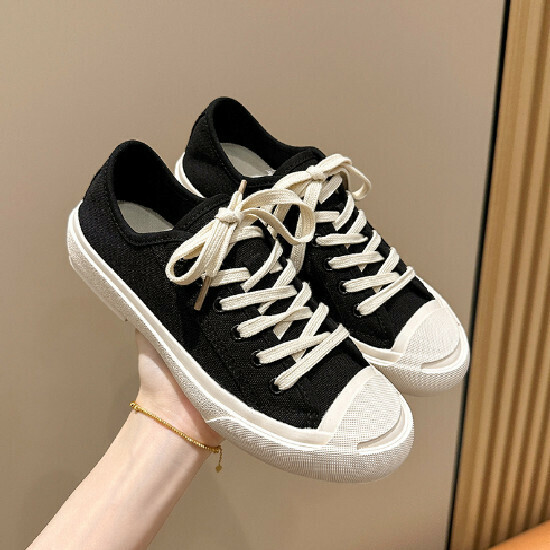 熱賣復古休閒小白鞋【黑色】【35-40碼】(下單後請聯絡客服確認發貨尺碼)