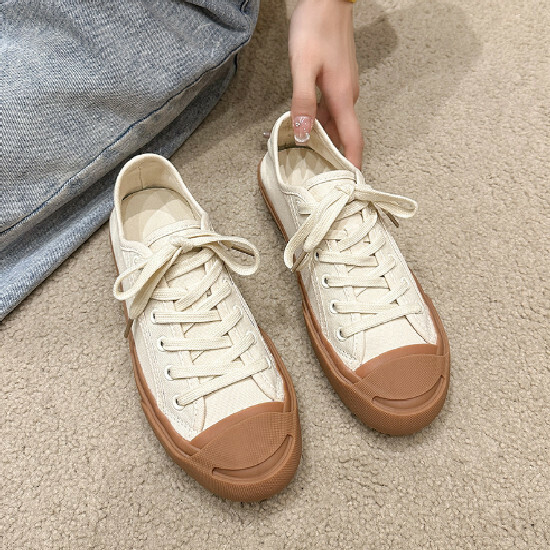 熱賣復古休閒小白鞋【米白色】【35-40碼】(下單後請聯絡客服確認發貨尺碼)