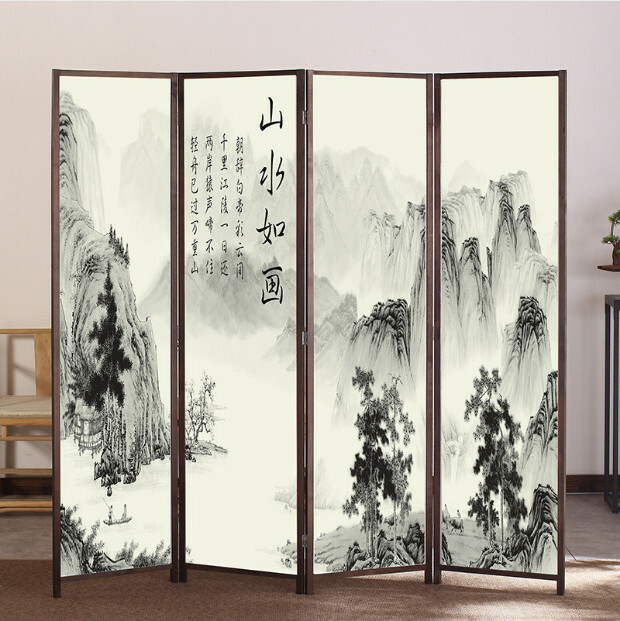 Popular wood furniture (4 pieces in total) Office screen, entrance hall partition, living room screen [Pattern 31] 4 pieces in total, 180x50cmx4 pieces