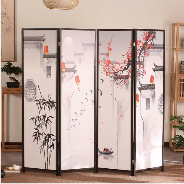Popular wood furniture (4 pieces in total) Office screen, entrance hall partition, living room screen [Pattern 33] 4 pieces in total, 180x50cmx4 pieces