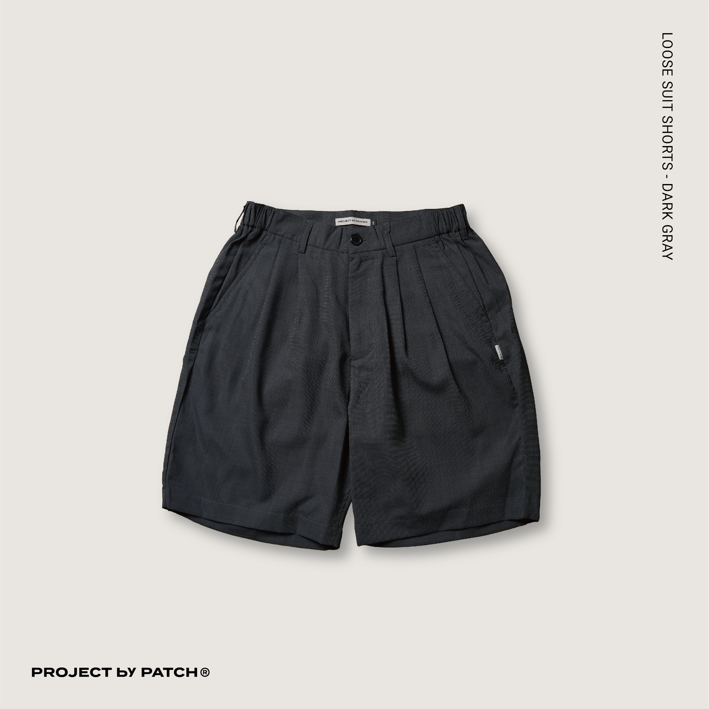P.B.P -  LOOSE SUIT SHORTS  - DARK GRAY