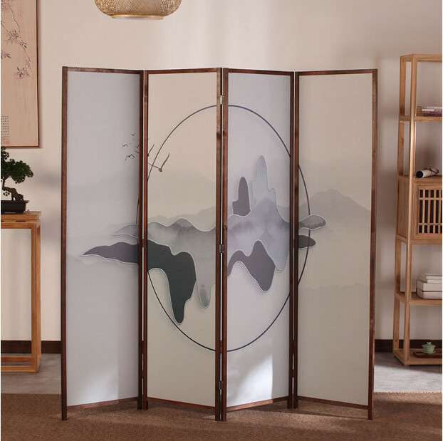 Popular wood furniture (4 pieces in total) Office screen, entrance hall partition, living room screen [Pattern 34] 4 pieces in total, 180x50cmx4 pieces
