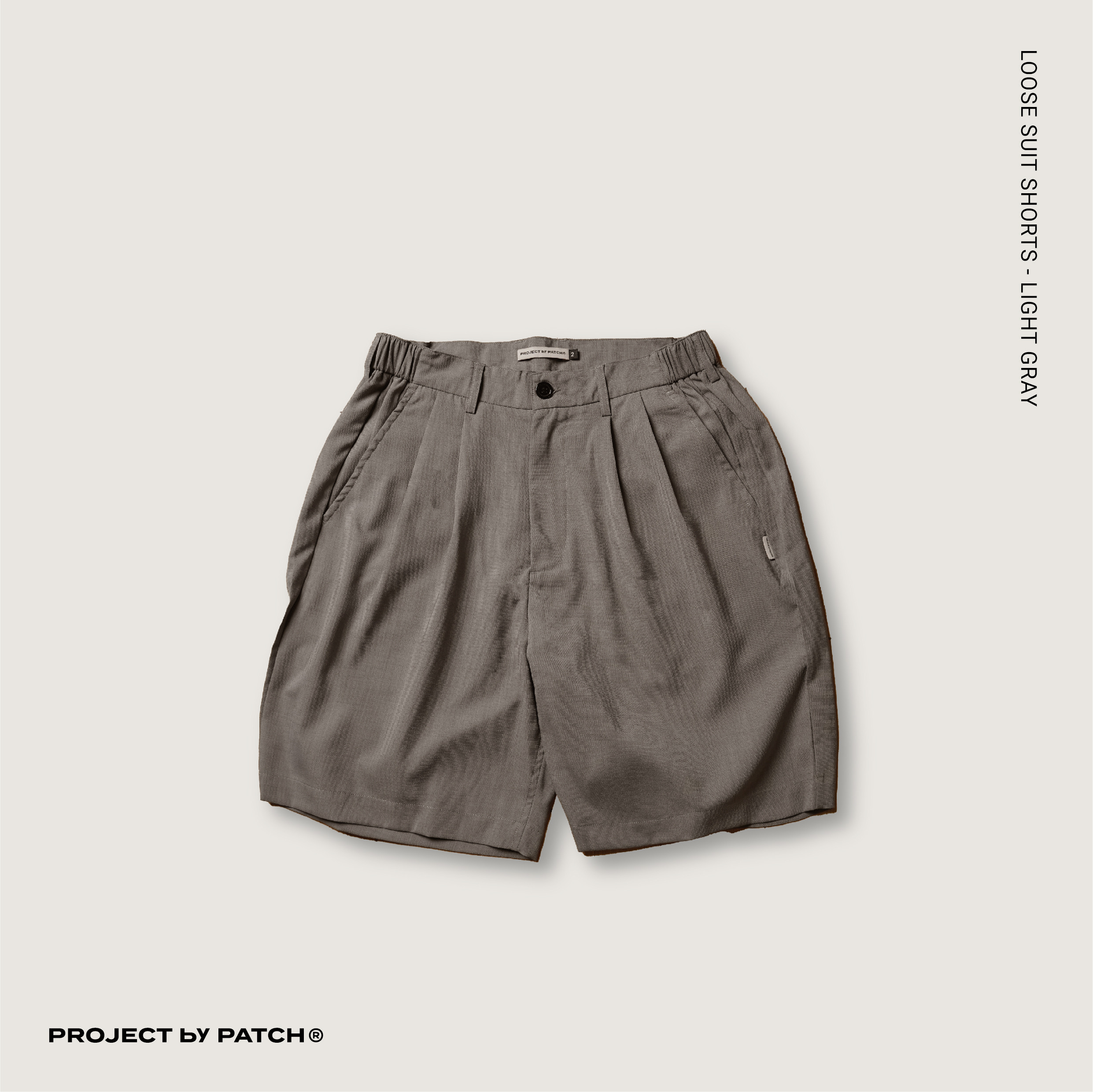 P.B.P -  LOOSE SUIT SHORTS  - LIGHT GRAY