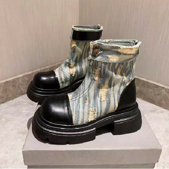 熱賣牛仔布機車靴【淺藍色】【35-40碼】(下單後請聯絡客服確認發貨尺碼)
