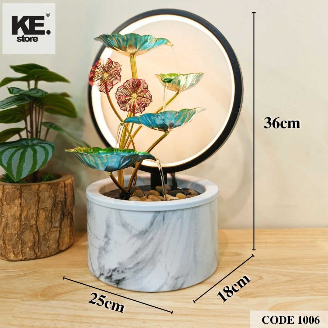 INDOOR WATER FOUNTAIN/RING LIGHT TABLETOP CODE 1006